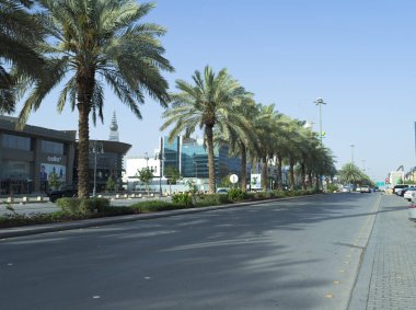 Riyad Tahlia Caddesi üzerinde trafik ışık,