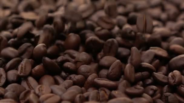 Kávová Zrna Pomalém Pohybu — Stock video