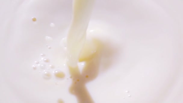 Milch Gießt Zeitlupe — Stockvideo