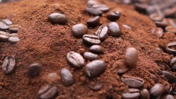 慢动作烟熏咖啡豆 — 图库视频影像