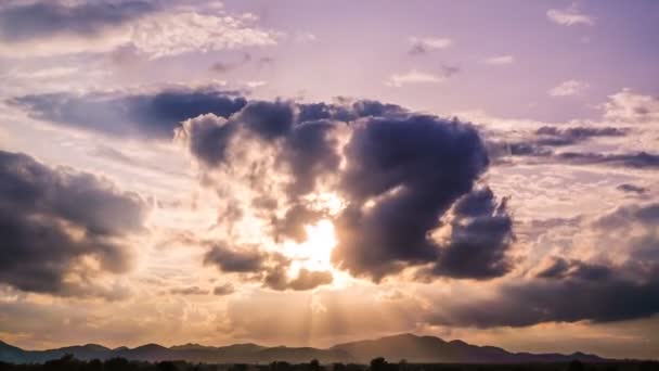 Bewolking Hemel Tijd Verval Wolk Bewegen Zon Licht — Stockvideo