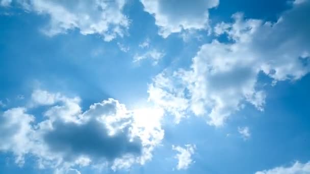 Хмарне Небо Проміжок Часу Хмара Рухається Сонячне Світло — стокове відео