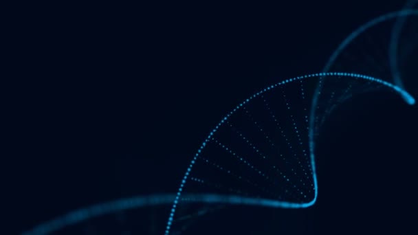 Dna Sequenz Blaue Dna Struktur Mit Glut Wissenschaftlicher Hintergrund Futuristische — Stockvideo