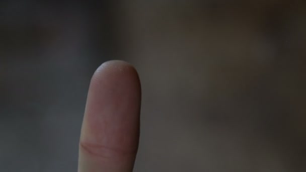 Сканирование Отпечатков Пальцев Голограмма Цифровых Данных Системы Безопасности Футуристических Технологиях — стоковое видео