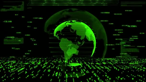 Hud Światowe Cyfrowe Tło Technologii Informatycznej Cyfrowe Tło Streszczenie Ciemnoniebieski — Wideo stockowe