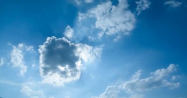 Bulutlar hareket ediyor ve güneş ışığı.