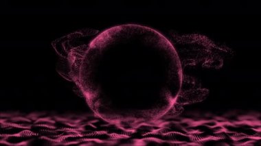 Siklet siber arka planı. dijital dalga arkaplanı parçacığın soyut koyu mavi animasyonu.