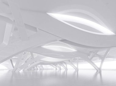 Beyaz iç kavramı. Fütüristik boş alanı