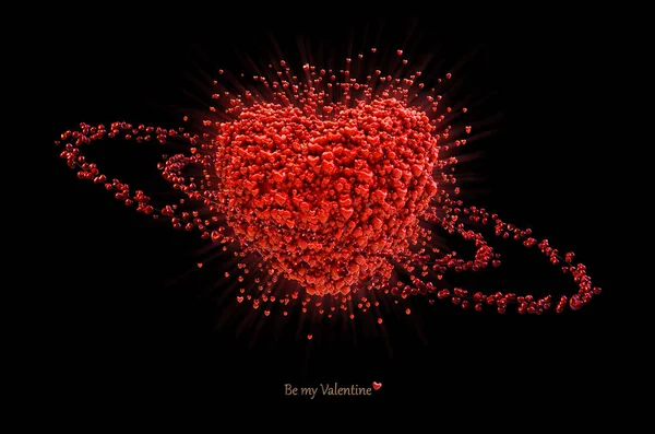 Μεγάλη καρδιά που αποτελείται από μικρές καρδιές. Κάρτα ημέρα του Αγίου Βαλεντίνου. — Φωτογραφία Αρχείου