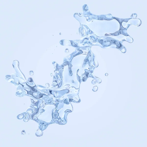 Víz-splash vízcseppek elszigetelt. 3D-s illusztráció — Stock Fotó