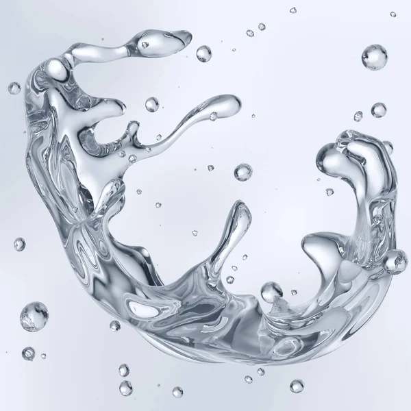 Víz-splash vízcseppek elszigetelt. 3D-s illusztráció — Stock Fotó