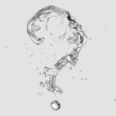 Su sıçrama izole Su damlacıkları ile. 3D çizim