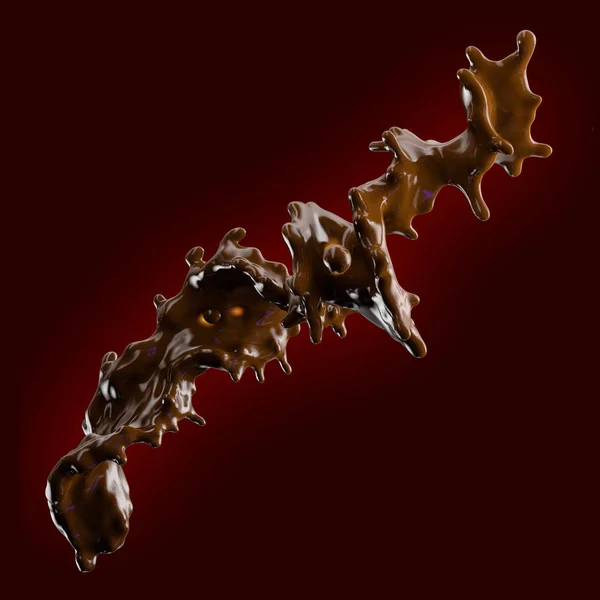 Coroa de chocolate com gotas isoladas. Ilustração 3D — Fotografia de Stock