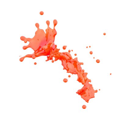 suyu sıçrama izole damlacıkları ile. 3D çizim