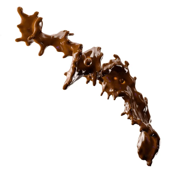 Coklat percikan terisolasi. Ilustrasi 3D — Stok Foto