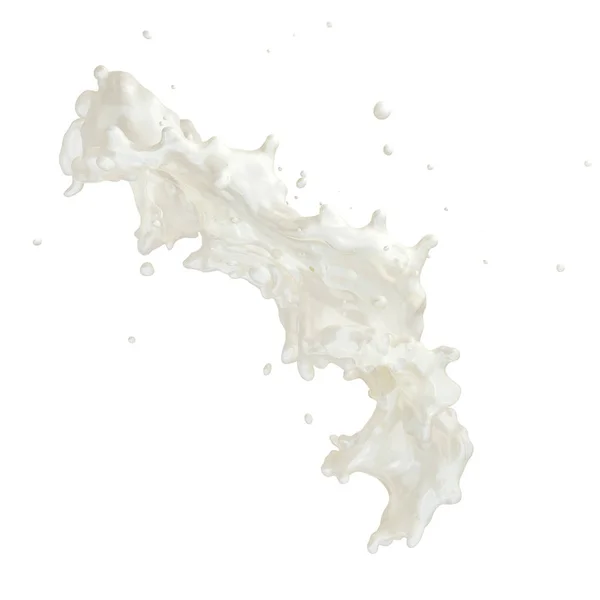 고립 된 작은 물방울 지방 우유 또는 요구르트 스플래시. 클리핑 경로 포함입니다. 3 차원 일러스트 레이 션 — 스톡 사진