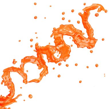 su sıçramalarına izole damlacıkları ile suyu. 3D çizim