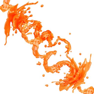 su sıçramalarına izole damlacıkları ile suyu. 3D çizim