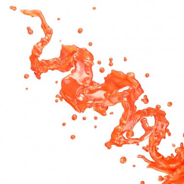 su sıçramalarına izole damlacıkları ile suyu. 3D çizim