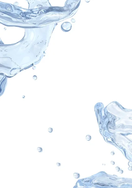 물 물방울 절연 스플래시입니다. 액체 템플릿 디자인 요소입니다. 3 차원 일러스트 레이 션. — 스톡 사진
