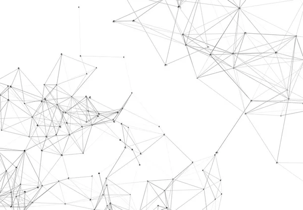 神経叢の多角形図形と抽象的な未来的な背景。3 d イラストレーション — ストック写真