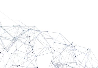 Poligonal pleksus şekillerle fütüristik arka plan. 3D çizim