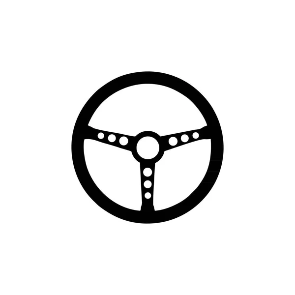 Black Car Steering Wheel Symbol — Stock Photo, Image