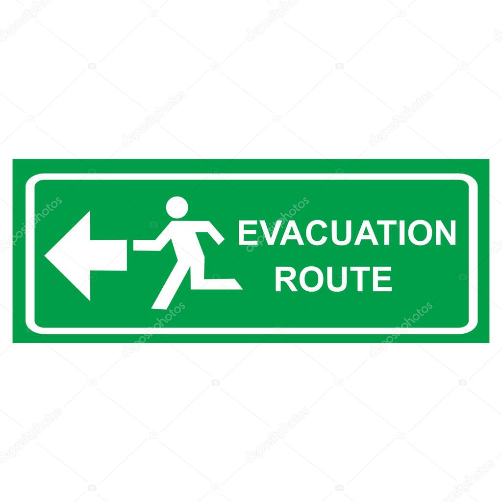 evacuation route symbol with arrow