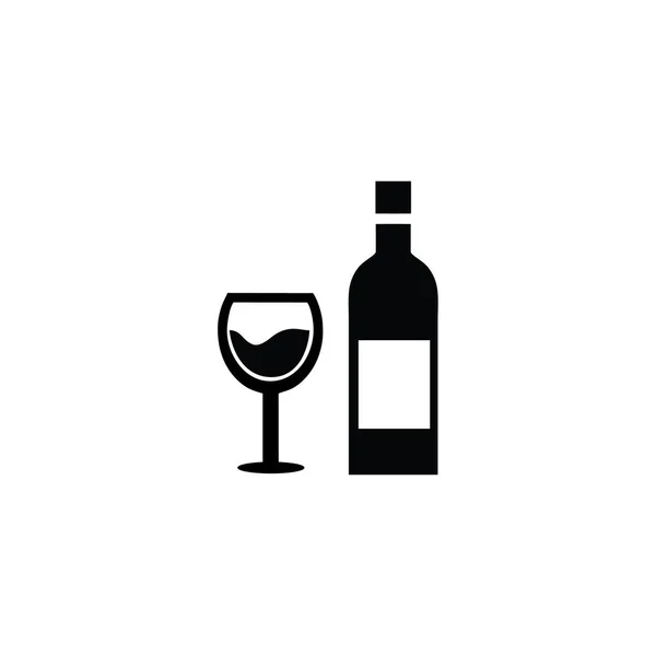 Szklanka Butelka Wina — Wektor stockowy