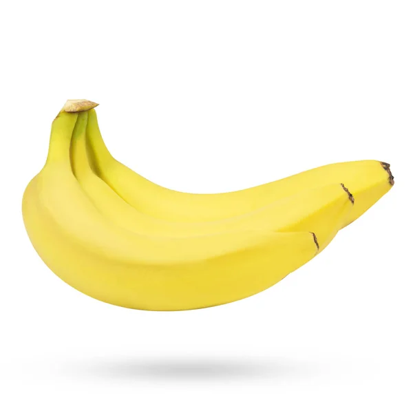 熟した黄色のバナナの束、白い背景に隔離された — ストック写真