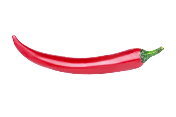 Rode Chili Peper Geïsoleerd Een Witte Achtergrond Clipping Path — Stockfoto