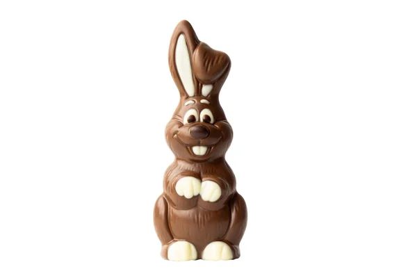 Beyaz Arka Planda Izole Edilmiş Çikolatalı Paskalya Tavşanı — Stok fotoğraf