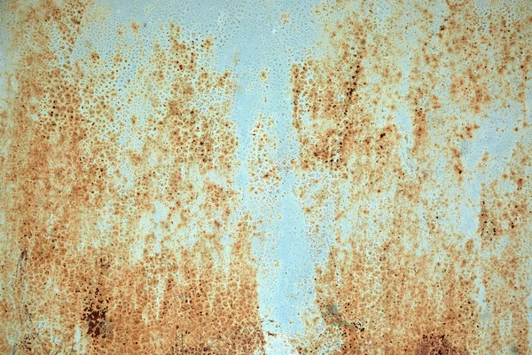 Paslı mavi boyalı metal duvar. Detaylı fotoğraf doku — Stok fotoğraf