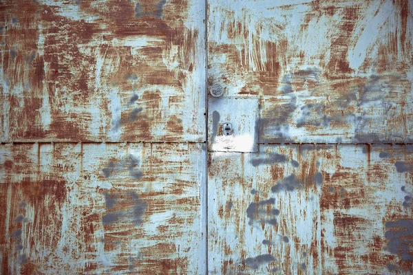 Metal texture, rusty metal with peeling paint, pieces of metal with welds. Background, copy space. — Stock Photo, Image