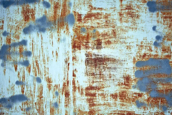 Rusted blue painted metal wall. Detailed photo texture — Stock Photo, Image