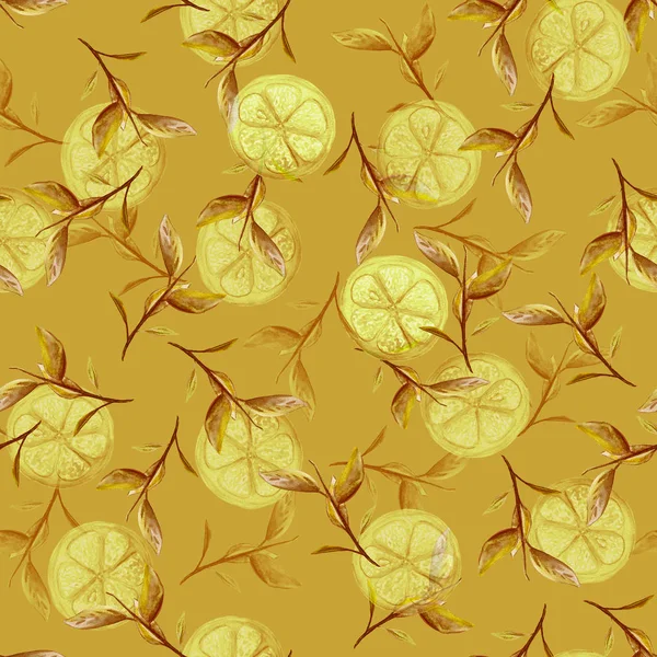 Limão e folhas de chá verde — Fotografia de Stock