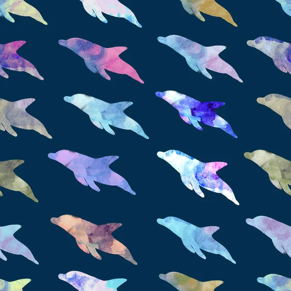 Дельфины на абстрактном фоне . — стоковое фото