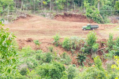 Bir gruptaki eski kamyon