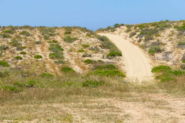Kumullar ve Porto Covo kum yolda