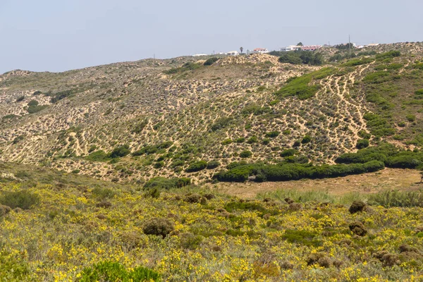 Arrifana 'da dağlarda evler ve patika