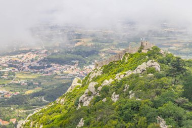 Kale Moors ve Sintra şehir manzaralı