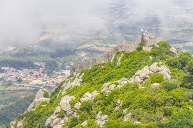 Kale Moors ve Sintra şehir manzaralı