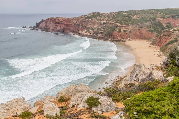 Bitki örtüsü, uçurumlar ve okyanus Cabo de Sao Vicente