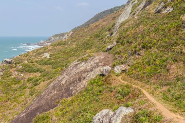 Trail in Costao do Santinho, Aranhas mountain