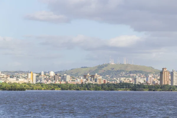 Cityview with Morro da Policia hill, Porto Alegre — стокове фото