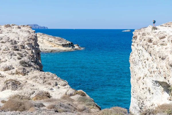 Cliffs Ocean Papafragas Beach Milos Greece — Stock Photo, Image