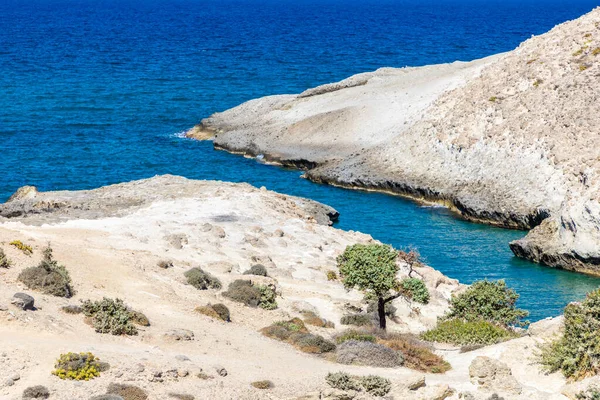 Cliffs and ocean in Papafragas beach, Milos, Greece