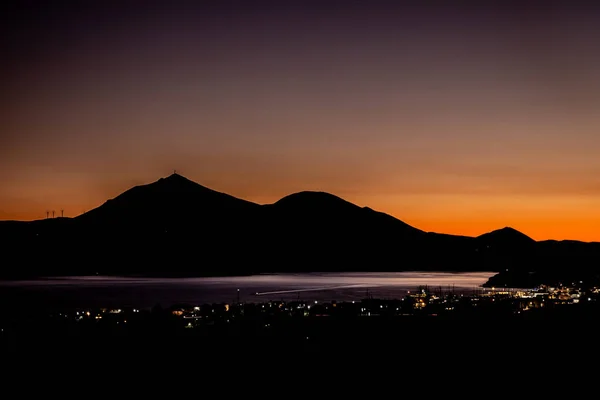 Sunset Milos Bay Milos Greece — Stock Photo, Image