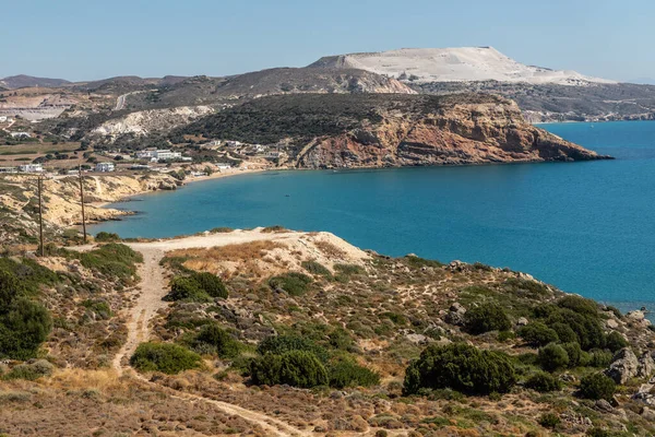 Vue Sur Provatas Sur Les Plages Agios Sostis Milos Grèce — Photo