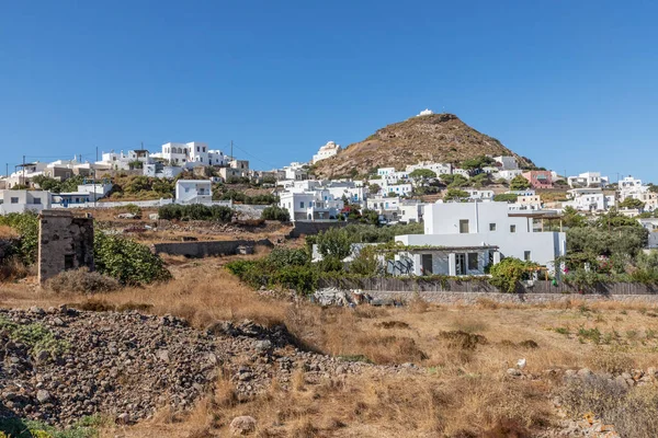 Miejscowość Plaka Typowymi Greckimi Domami Milos Grecja — Zdjęcie stockowe